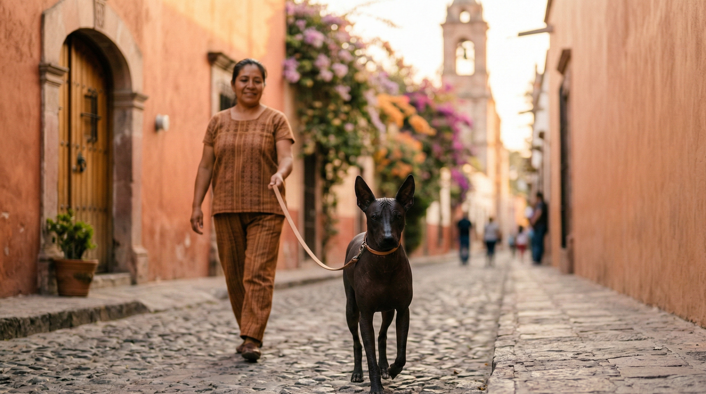 Xoloitzcuintle dog breed resting outdoors on grass